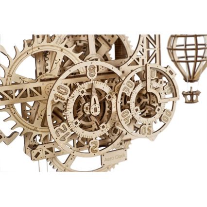 Ugears - 3D дървен механичен пъзел Стенен часовник Aero