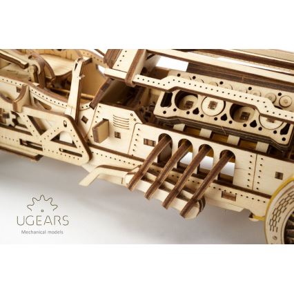Ugears - 3D дървен механичен пъзел U9 Кола Grand Prix