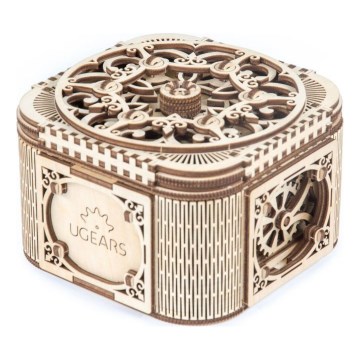 Ugears - 3D дървен механичен пъзел Кутия за бижута
