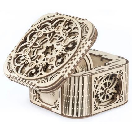 Ugears - 3D дървен механичен пъзел Кутия за бижута