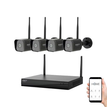 Умна система за видеонаблюдение + 4 камери с 2K+ сензор, 12V, IP65, Wi-Fi, Tuya