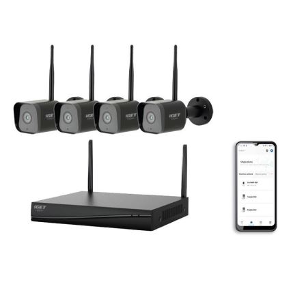 Умна система за видеонаблюдение + 4 камери с 2K+ сензор, 12V, IP65, Wi-Fi, Tuya