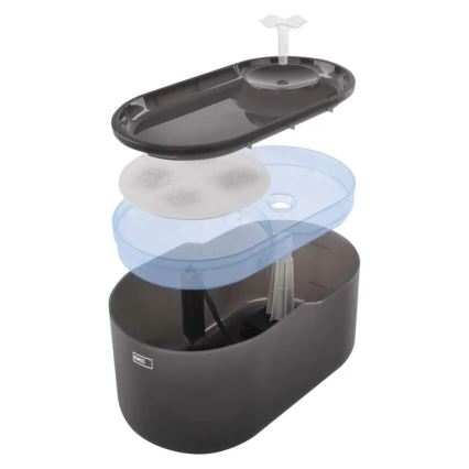 Умен воден фонтан за домашни любимци 2,6 л/5V сив Wi-Fi