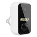 Умна външна камера с 2K резолюция, сензор за движение, батерия 9600 mAh, IP65, Wi‑Fi (Tuya), бяла
