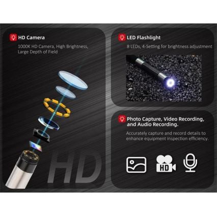 Uni-T UT663B - Ендоскоп 3,7V 3000 mAh IP67 3m