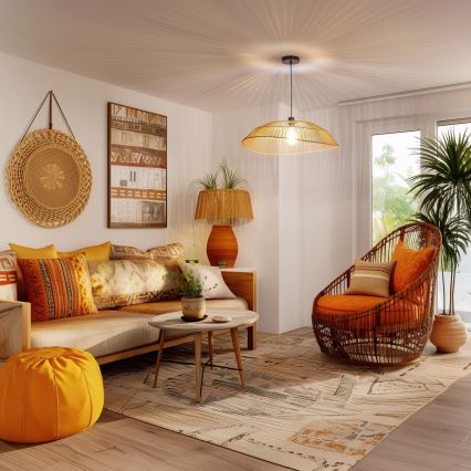 Универсален абажур KERIA, диаметър 70 см, кафяв