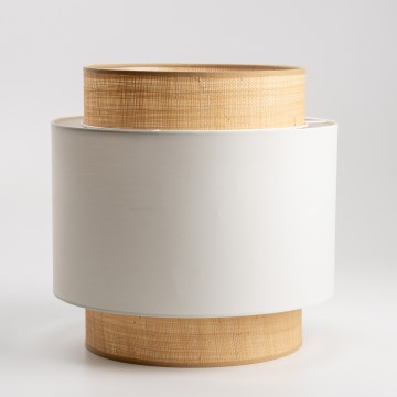 Универсален абажур KERIA, Ø 30 см, бежово/бяло