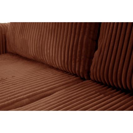 Универсален разтегателен ъглов диван FRIDA с място за съхранение, L-образен, кафяв