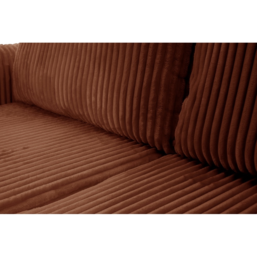 Универсален разтегателен ъглов диван FRIDA с място за съхранение, L-образен, кафяв