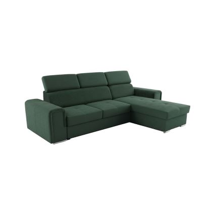 Univerzální ъглов разтегателен диван тип L с ракла SALVADA zelená