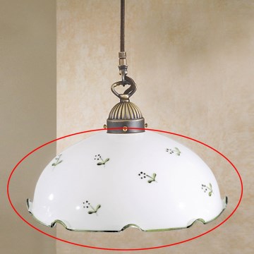 Универсално резервно стъкло NONNA E27, Ø 20 см, бяло/зелено