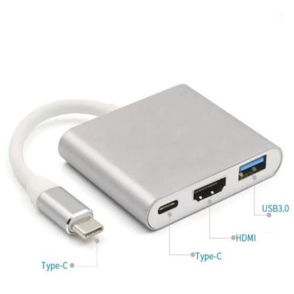 USB-C хъб 3-в-1 с Power Delivery 100W и HDMI 4K