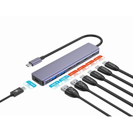 USB-C хъб 7-в-1 с Power Delivery 100 W