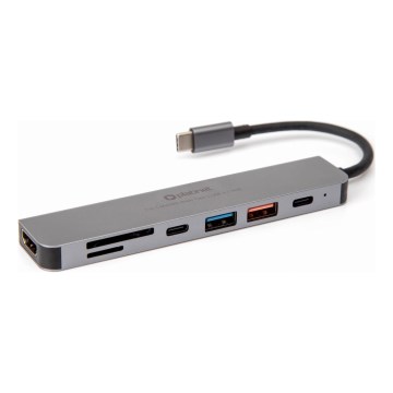USB hub 7в1 Power Delivery 100W HDMI 4K