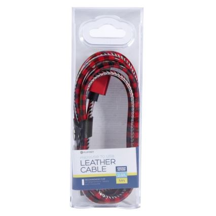 USB кабел USB A / Micro USB конектор 1м червен