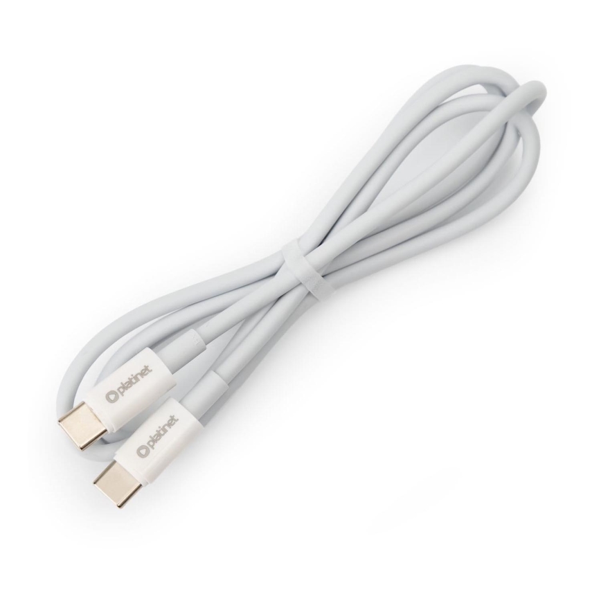 USB кабел USB-C / USB-C съединител 60W 1m бял