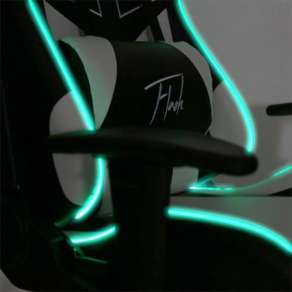 VARR Flash геймърски стол с LED RGB подсветка + дистанционно черен/бял