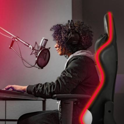 VARR Flash геймърски стол с LED RGB подсветка + дистанционно черен/бял