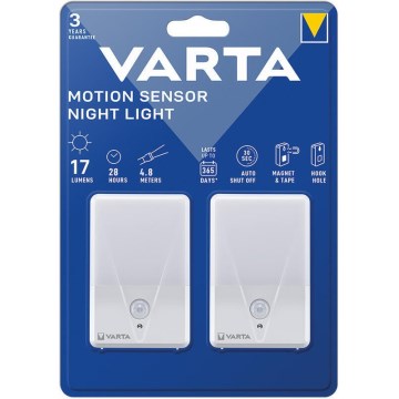 Varta 16624101402 - Комплект от 2 LED нощни лампи с сензор NIGHT LIGHT LED/3xAAA