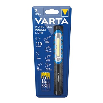 Varta 17647101421 - LED фенер WORK FLEX POCKET LIGHT LED/3xAAA IPX4