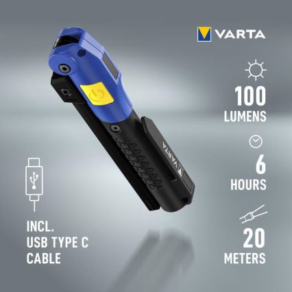 Varta 18649101401 - LED Акумулаторно фенерче WORK FLEX F20R LED/5V IP54