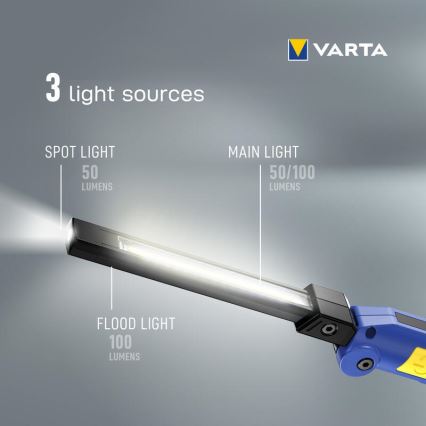 Varta 18649101401 - LED Акумулаторно фенерче WORK FLEX F20R LED/5V IP54