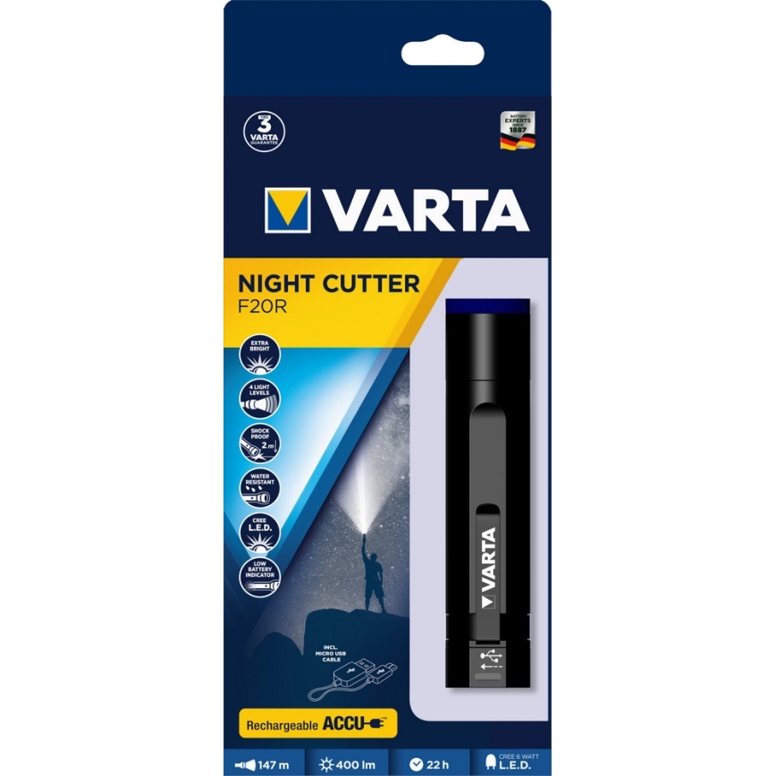 VARTA 18900 - LED Фенерче USB LED/6W