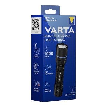 Varta 18923101111 - LED тактически презареждаем фенер NIGHT CUTTER PRO F20R LED/USB 2600 mAh
