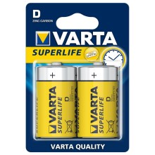 Varta 2020 - 2 бр. Цинково/въглеродна батерия SUPERLIFE D 1,5V
