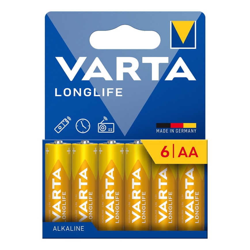 Varta 4106101736 - 6 бр. Алкална батерия LONGLIFE AA 1,5V