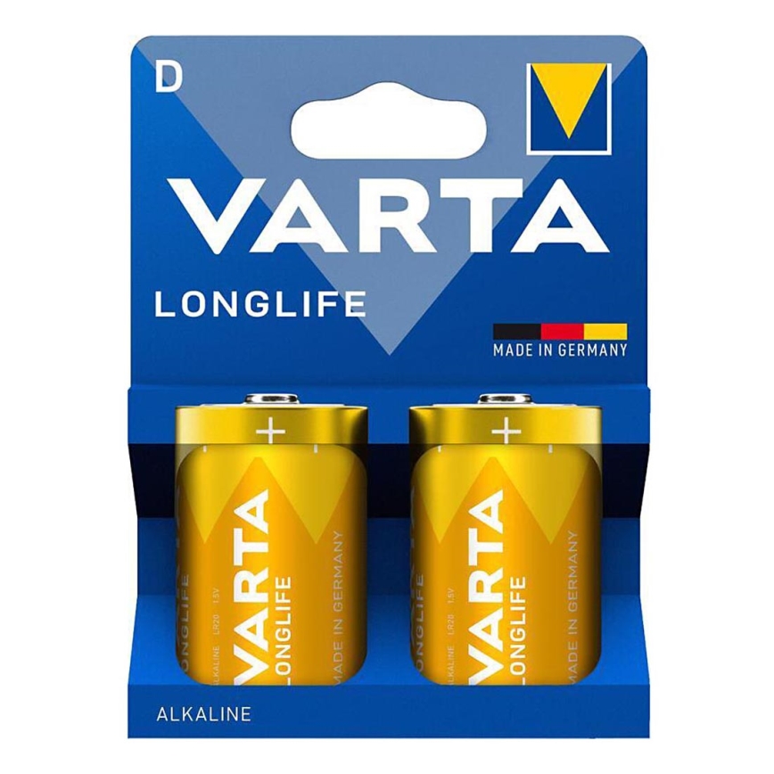 Varta 4120101422 - 2 бр. Алкална батерия LONGLIFE D 1,5V
