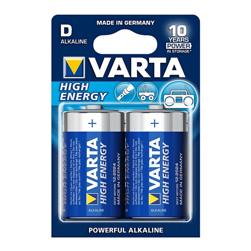 Varta 4920 - 2 бр. Алкална батерия HIGH ENERGY D 1,5V