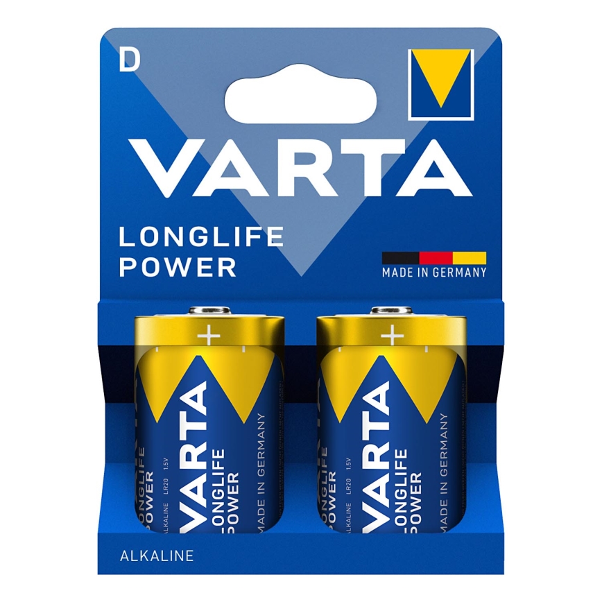 Varta 4920121422 - 2 бр. Алкални батерии LONGLIFE POWER LR20/D 1,5V