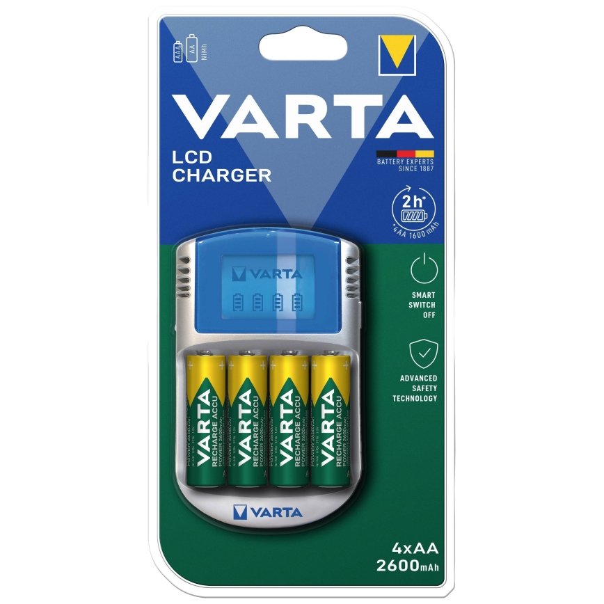 Varta 57070201451 - LCD Зарядно устройство за батерии 4xAA/AAA 2600mAh 5V