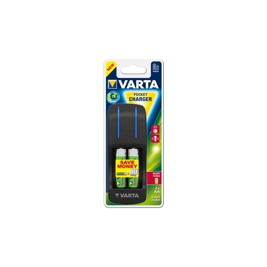 Varta 57642 - Зарядно за батерии POCKET 4xAA/AAA 2100mAh 100-240V