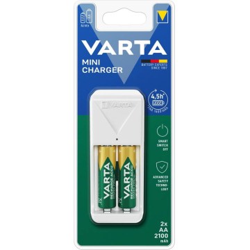Varta 57656101451 - Зарядно за батерии 2x AA/AAA, 2100 mAh, 230 V