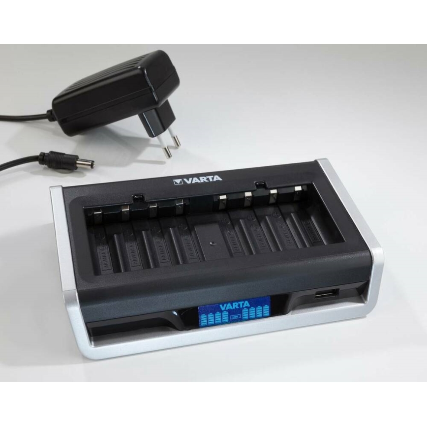 VARTA 57671 - LCD Мулти зарядно 8xAA/AAA a USB зареждане 4ч