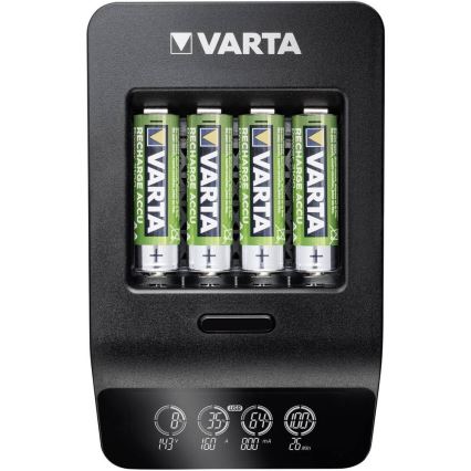 VARTA 57684 - LCD Смарт зарядно 4xAA/AAA зареждане 1.5ч