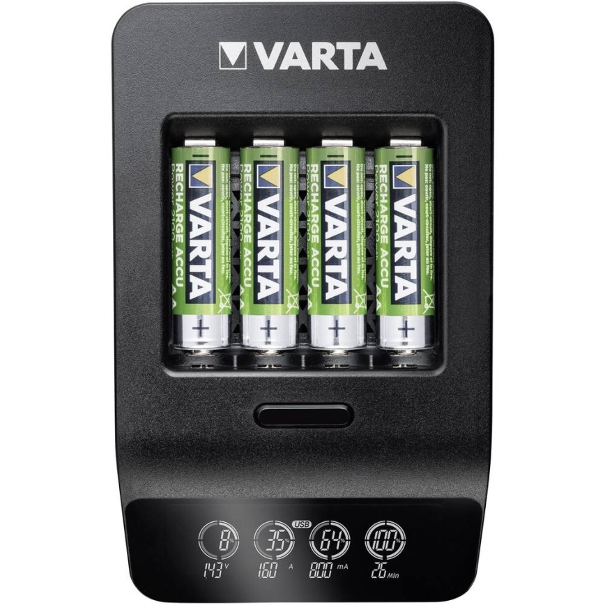 VARTA 57684 - LCD Смарт зарядно 4xAA/AAA зареждане 1.5ч