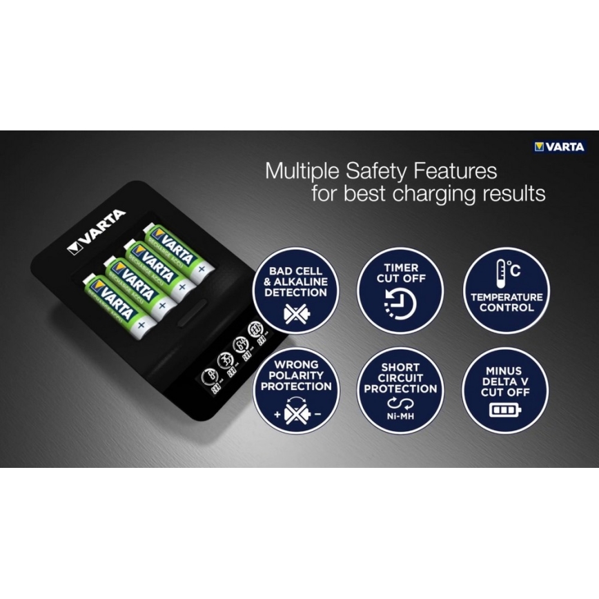 VARTA 57684 - LCD Смарт зарядно 4xAA/AAA зареждане 1.5ч