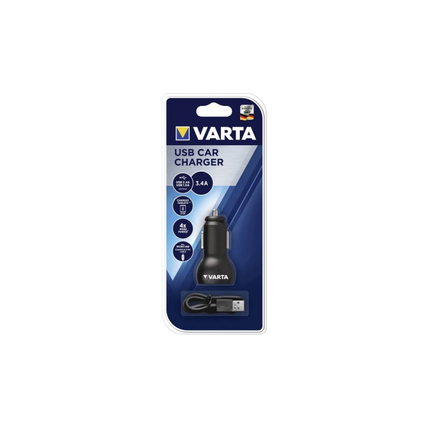 VARTA 57931 - Зарядно адаптер за кола USB 12V