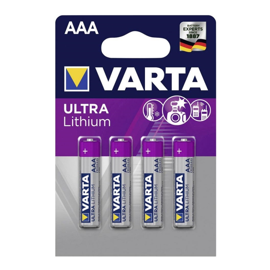 Varta 6103301404 - 4 бр. литиева батерия ULTRA AAA 1,5V