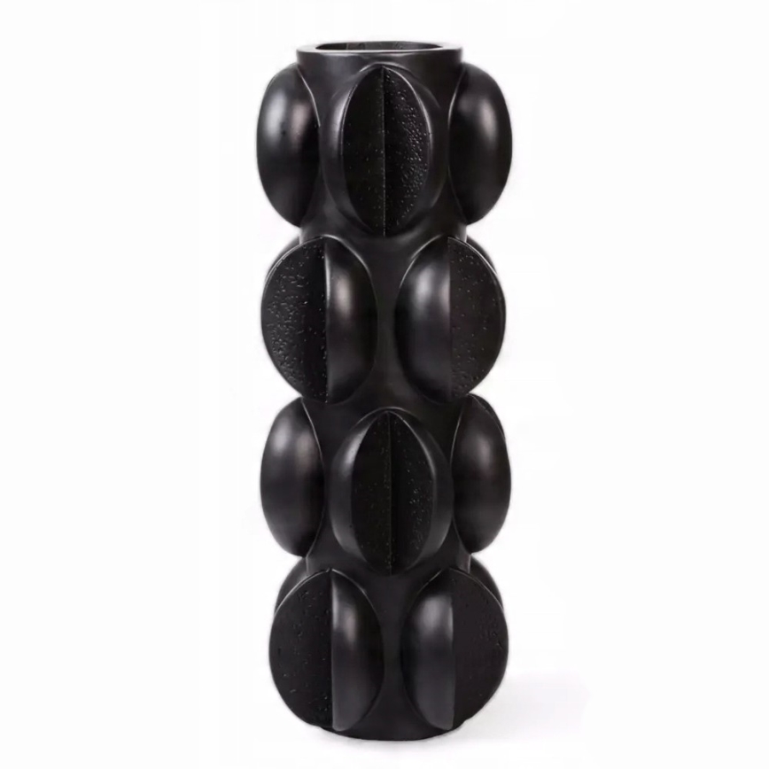 Ваза 37x15 см, смола, матово-черна