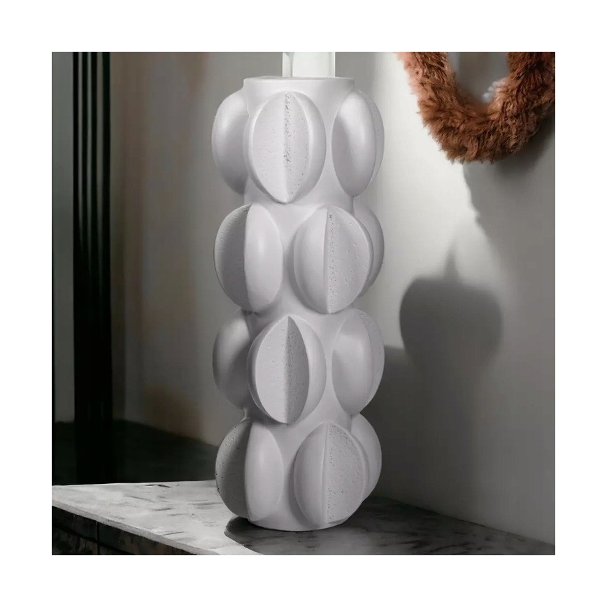 Ваза 37x19 см, смола/матово бяло
