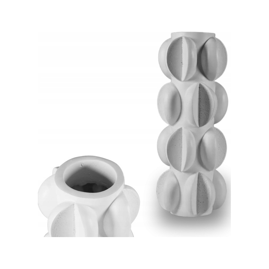 Ваза 37x19 см, смола/матово бяло