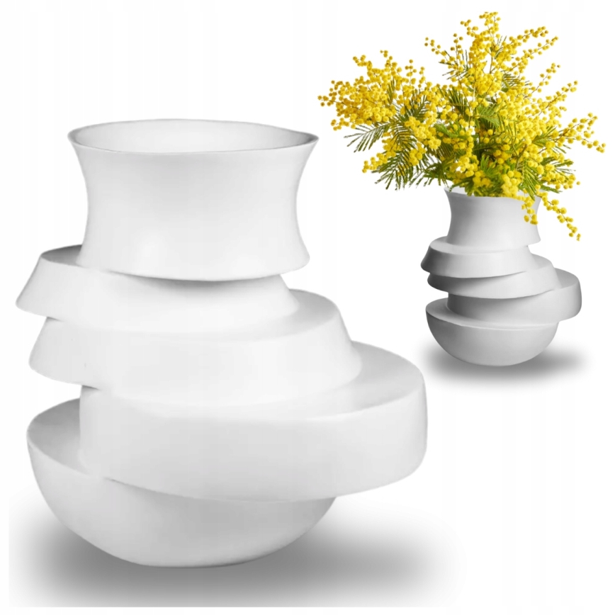 Ваза 38x33x36 cm смола/бяла