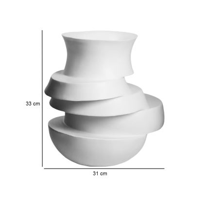Ваза 38x33x36 cm смола/бяла