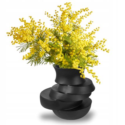 Ваза 38x33x36 см смола/матова черна