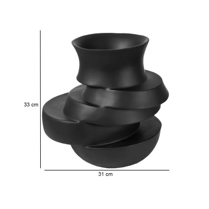 Ваза 38x33x36 см смола/матова черна
