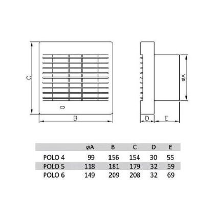 Вентилатор POLO 5/AŽ/TOILET